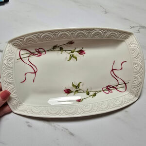 Vintage Croscill Soap Trinket Dish Rose
